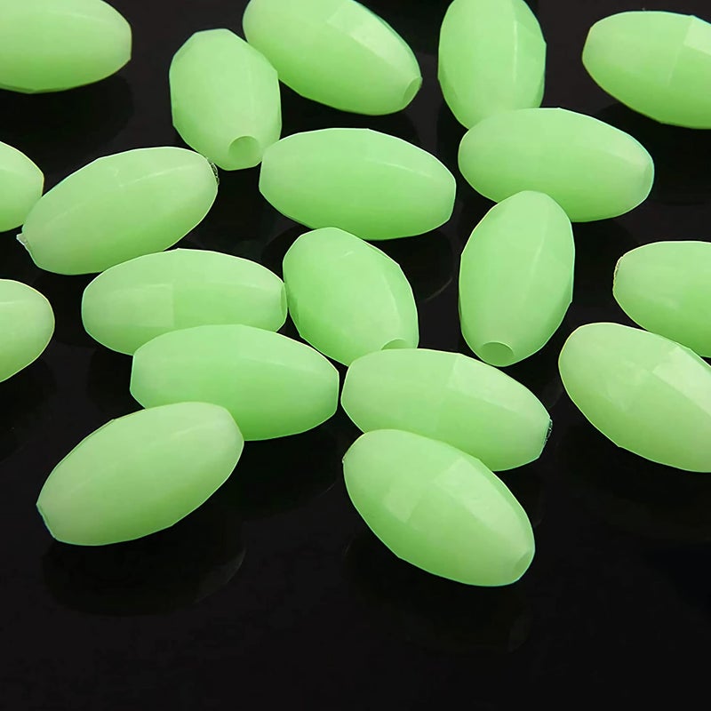 Shaddock Fishing Fishing Beads Glow Oval Hard Floating Green Luminous Beads Fishing Lures Baits Floating Tools Eggs Fishing Tackle Rig in 100pcs 10mm x 18mm - Image 2